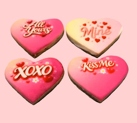 💖 Valentine’s Love Message Cookie Set (4 pcs)